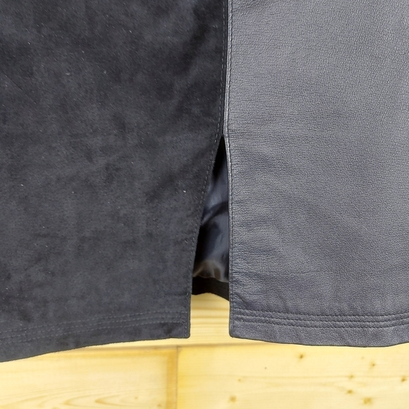 Genuine Suede And Leather Skirt Size 9 Fully Lined - Picture 6 of 8